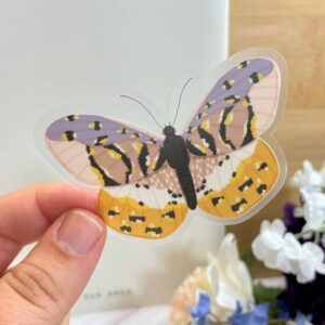 Lavender & Yellow Butterfly Sticker, 3-inch