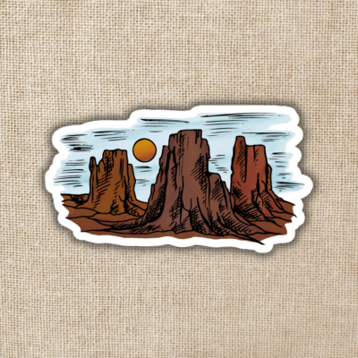 Desert Landscape Sticker, 3-inch